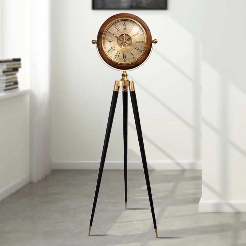 Roman Vintage Tripod-Mounted Metal Clock